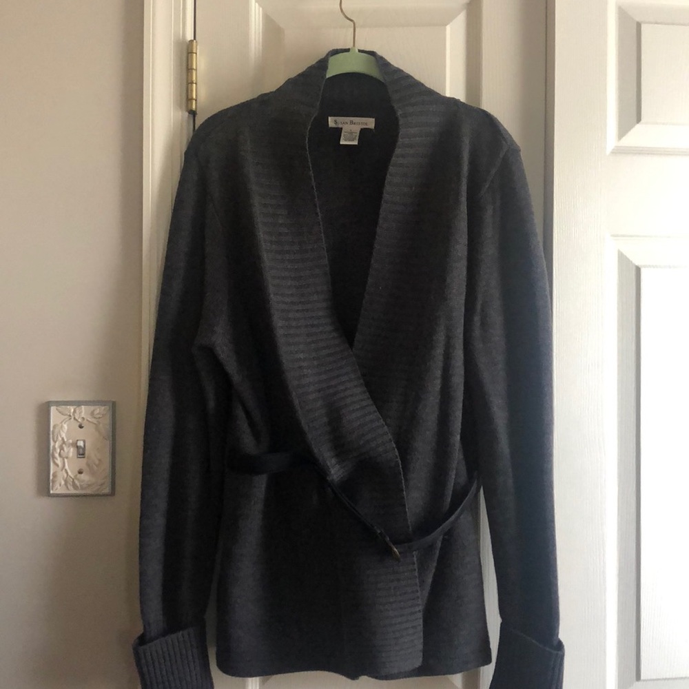 Susan Bristol belted sweater. Large